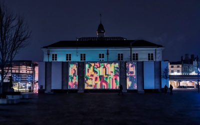 See Leicester’s Green Dragon Square in a whole new light as it is transformed by ‘Paint to Pixel’ street art themed Christmas projections